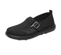 Platform Loafers for Women Ladies Summer Shoes Womens Shoes Casual Hidden Wedge Summer New Women's Hundred Casual One Foot Stirrup Net Soft Bottom Comfortable Round Head Long Sandals (Black,37)