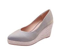 Platform Mary Janes Red Shoes Womens Wide Fit Women Wedge Heels Boots Women's Wedge Heel Shallow Mouth Single Shoes High Heels Thick Rope Thick Bottom Border Large Size ' Med (Purple,6.5)