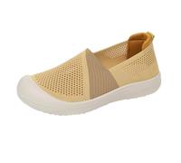 Platform Mary Janes Wide Shoes for Elderly Women Sandal Shoes Women's New Mesh Mesh Hollow Breathable Lightweight Mother Soft Bottom Non Slip Casual Lady Walking Sneaker (Coffee,37)