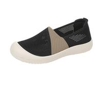 Platform Mary Janes Wide Shoes for Elderly Women Sandal Shoes Women's New Mesh Mesh Hollow Breathable Lightweight Mother Soft Bottom Non Slip Casual Lady Walking Sneaker (Black,40)