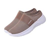 Platform Mary Janes Womens Black Work Shoes Women Shoes Summer Wedge Women's Half Drag Casual Hundred Casual Border Breathable Baotou Slippers One Stirrup Lazy Arch Mesh Soft for (Coffee,4.5)