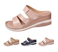 Platform Mules Women's Summer Beach Sandals with Adjustable Strap Wedge Sandals Women's Summer Orthopaedic Women's Sandals Slip On Roman Sandals Ultralight Platform Sandals Breathable, pink, 8.5 UK