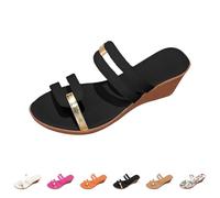 Platform Mules Women's Summer Sandals Women's Summer Elegant Modern Women's Sandals Comfortable Slippers Slip On Summer Mules Wedge Heel Women's Sandals Platform Women's Shoes for Mother's Day, black