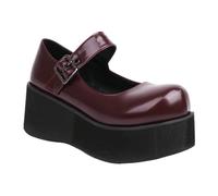 Platform Round Toe Lolitas Shoes,Womens Platform Mary Janes Buckle Strap,with Buckle On The Side,Suitable for Office,Shopping,Party,Wedding Or Casual Outing Wine Red