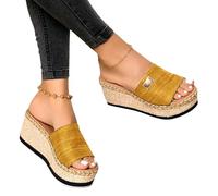 Platform Sandals For Women 2025,High Heels Open Toe Espadrilles Wedges Boho Casual Comfortable Slip On Slide Sandals For Women Summer Dressy Beach Vacation Shoes