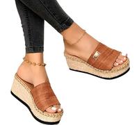 Platform Sandals For Women 2025,High Heels Open Toe Espadrilles Wedges Boho Casual Comfortable Slip On Slide Sandals For Women Summer Dressy Beach Vacation Shoes