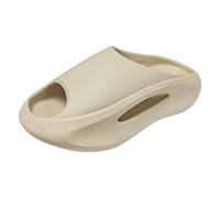 Platform Sandals for Women Comfortable Sandals Cloud Slides for Women and Men Pillow Slippers Bathroom Non Quick Drying Shower Slides Flat White Womens Sandles (Khaki,4.5)