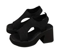 Platform Sandals For Women Fashion Square Toe Sandals Breathable Mesh Sandal Low Chunky Heel Sandal Elegant Open Toe Shoes Flatform Waterproof Shoes Arch Support Outdoor Sandaletten