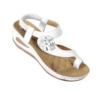 platform sandals for women,orthopedic sandals women,Round Head Thick Bottom Hollow Out Wear Clip Toe Thick Bottom Slope Heel Slippers Heated Slippers Rechargeable (White, 4.5)