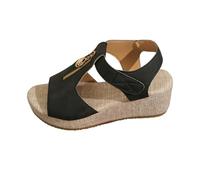 Platform Sandals for Women UK Womens Chunky Platform Sandals Zip Front Decor Walking Sandal Easy Fasten Outdoor Sandal Lightweight Daily Wear Sliders Anti Slip Summer Sliders for Ladies Black