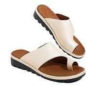 Platform Sandals Women Big Toe Correction Orthopedic Sandals Ladies Flat Clip Toe Flip Flops for Summer Beach Pool Vacation Size 34-43 EU,Gold,39 EU