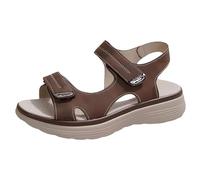 Platform Sandals Women's Adjustable Sandals Non-Slip Swimming Sandals Peep Toe Open Toe Summer Shoes Lightweight Comfortable Sports Sandals Flat Comfortable Leisure Sandals Outdoor Sandals, brown, 7