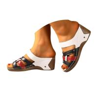 Platform Sandals Women's Contrast Color Orthopedic Sandals 2025,Womens Crisscross Strap Open Toe Summer Shoes,Comfortable Orthopedic with Arch Support for Women