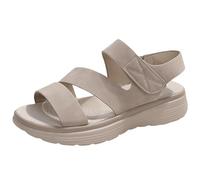 Platform Sandals Women's Summer Soft Sole Trekking Sandals Women's Sandals Peep Toe Outdoor Leisure Sandals Non-Slip Breathable Hiking Sandals Sports Sandals with Ankle Strap, gray, 8.5 UK