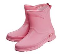 Platform Sneakers For Women Rain Boots Short Slip On Rain Boots Garden Rubber Boots Western Style Rain Boots Black Shoes For Women Dress, Pink, 7 UK