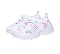Platform Sneakers for Women Walking Running Trainers Women's Slip On Trainers with Butterfly Print Breathable Mesh Platform Trainers Comfortable Casual Shoes Lightweight Summer Shoes