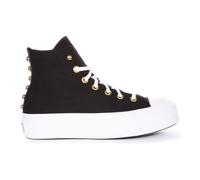 Platform Studded Trainers in Black Gold 4 1/2 UK
