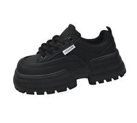Platform Trainers, Women's Elegant Board Shoes, Non-Slip Trainers, Casual Shoes with Lacing, Flat Shoes, Walking Shoes, Sports Shoes, Casual Women's Shoes, Jogging Shoes, Outdoor Slip Shoes, black, 6