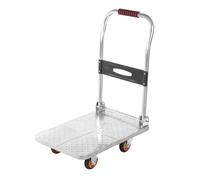 Platform Trolley Hand Truck with Foldable Handle, 150kg Capacity Moving Transport Cart on Wheels, Easy Storage for Everyday Use, 60x40cm