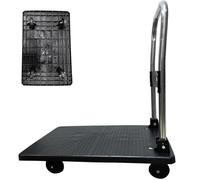 Platform Trolley Truck Cart Heavy Duty 140kg Folding Hand Sack Flat Bed Pulley Truck on Wheels for Easy Transportation Lifting Warehouse Barrow Black Foldable Transport Plant Dolly Moving Rolling