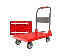 Platform Truck Household Multifunctional Folding Trolley Hand-pulled Cargo Flatbed Foldable Portable Hand-pushed Transport Trailer(Red,Large)