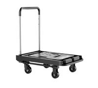 Platform Truck Small Trolley Lightweight Express Trailer Fully Foldable Flatbed Portable Hand-pulled Cart for Transport Household(Large)