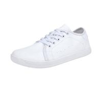 Platform Walking Running Trainers for Women UK Men's and Women's Spring and Autumn Large Size Non Mountaineering Wide Wide Head Casual Shoes Synthetic Leather Ladies Sneakers Size 6 (White,4)