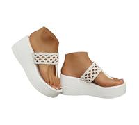 Platform Wedge Flip Flops for Women's T-Strap Hollow Out Openwork Thong Style Slip-On Sandals Non- Slip Wedge Summer High Heel Slippers Sandals For Women