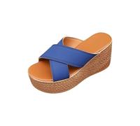 Platform Wedge Sandals for Women UK Casual Arch Support Wedge Shoes Women's Open Toe Summer Casual Fashion Fish Mouth In The Heel Thick Bottom Slope Ladies Sandal Size 6.5