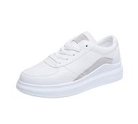 Platform White Sneakers for Women, CloudStep Wedge & Non-Slip Sole Artistic Mid Top Canvas Shoes with Arch Support Breathable Causal Walking Womens Trainers for Daily Style Statement Size 5