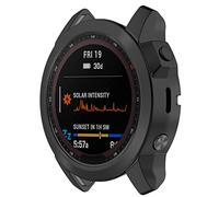 Plating Case for Man Women Compatible with Garmin Fenix 7X, Disscool Soft Anti Drop TPU Protective Case Cover for Garmin Fenix 7X Solar Plating Black