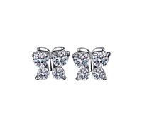 Plating Silver Ear Jewelry Butterfly Dream Super Sparkling Zircon Korean Edition Earrings For Women Flashy Earrings for Women (Gold, One Size)
