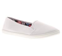 Platino Eleanor Shoes for Women - Slip On Trainers for Women Available in White, Navy & Grey, Comfortable and Breathable Womens Summer Shoes with Elasticated Gusset White 5 UK