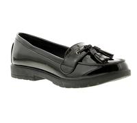 Platino Kennedy Ladies Black Tassel Details Flat Shoes, Size: 3