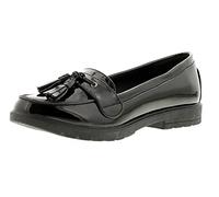 Platino Kennedy Womens Flat Shoes Black Patent 7 UK