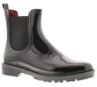 Platino Splash Womens Waterproof Chelsea Wellington Boots-Lightweight Slip On PVC Rain Boots for Dog Walking, Gardening, Festivals Riding Ankle Wellies in Black, Navy Blue & Red Black 8 UK