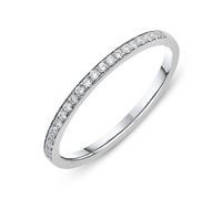 Platinum 0.10ct Diamond Brilliant Cut Half Eternity Ring - TITLE Platinum BNN-252