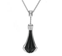 Platinum 0.11ct Diamond Whitby Jet Cabaret Necklace - Platinum UNQ-8522