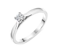 Platinum 0.15ct Diamond Brilliant Cut Solitaire Ring FEU-2145