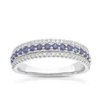 Platinum 0.20ct Diamond & Blue Sapphire Eternity Ring