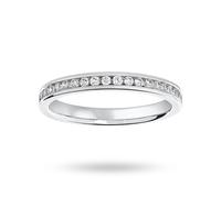 Platinum 0.25 Carat Brilliant Cut Half Eternity Ring - Ring Size N
