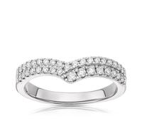 Platinum 0.33ct Diamond Wishbone Shaped Eternity Ring