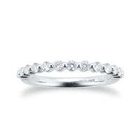 Platinum 0.33cttw Brilliant Cut Shared Claw Set Half Eternity Ring - Ring Size L