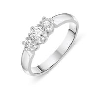 Platinum 0.39ct Diamond Brilliant Cut Trilogy Ring D - N 1712