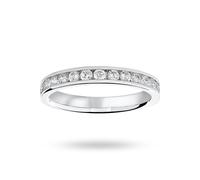 Platinum 0.50 Carat Brilliant Cut Half Eternity Ring - Ring Size K
