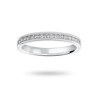Platinum 0.50 Carat Princess Cut Half Eternity Ring - Ring Size N
