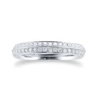 Platinum 0.50cttw Diamond Set Wedding Ring - Ring Size N