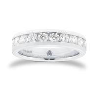 Platinum 1.00ct Round Brilliant Cut Channel Set Half Eternity Ring - Ring Size L.5