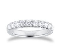 Platinum 1.00cttw Brilliant Cut Diamond Claw Set Eternity Ring - Ring Size Q