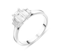 Platinum 1.07ct Diamond Emerald Cut Five Stone Ring - M FEU-622
